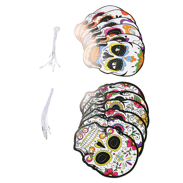 12kpl Day of the Dead -naamio kuminauhalla Houkutteleva Halloween-naamio Halloween-juhliin