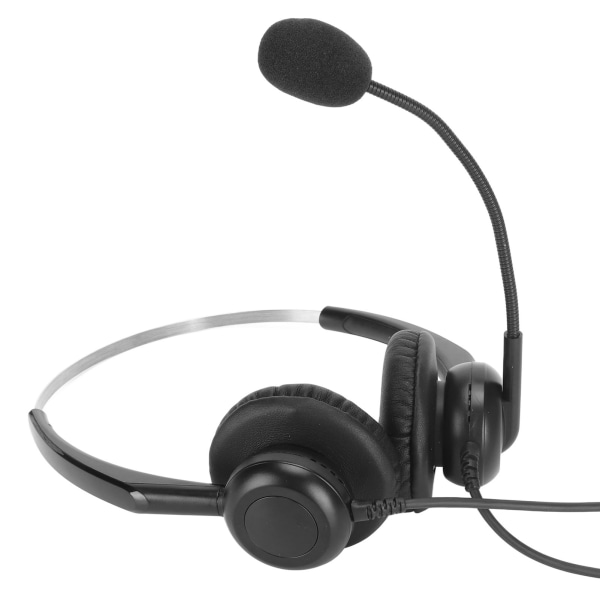 Kablet Business Headset Støyreduserende binaurale telefonhodetelefoner med mikrofon for Office Call Center Enkel 3,5 mm plugg