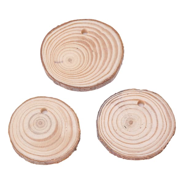 50 st Träskiva Logg Träskiva För DIY Hantverk Rustik Bröllopsfest Trädekoration (4-6cm)
