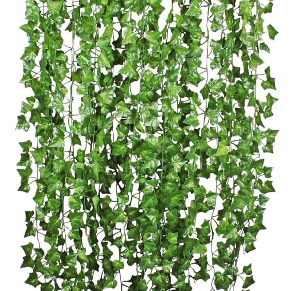 Simuleret Efeu Stok Krybende Efeu Dekorative Grønne Planter Loft Kunstig Vin Eukalyptusblade 12 STK