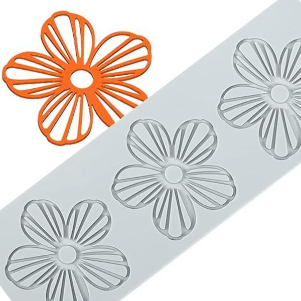 3 hål Pelargonium blommor, form, molds, silikon molds för tårtdekorering