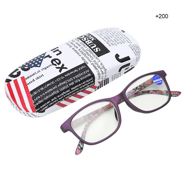 Näköväsymystä lievittävät Multifocal-lukulasit Anti Blue Rays Presbyopic-lasit (+200 violetti)