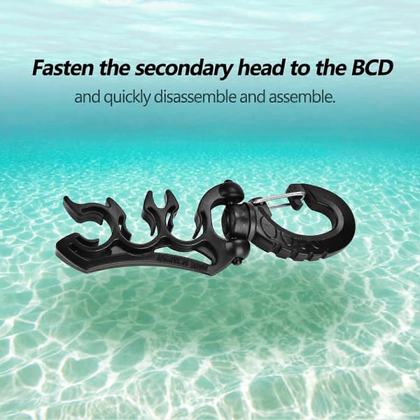 Keep Diving Dykning Undervands Plast Dobbelt BCD Slangeholder Med Klips Spænde Krog Black