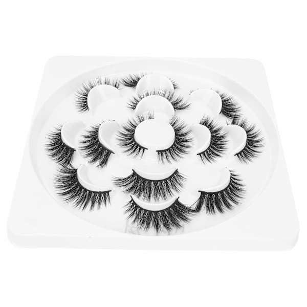 7 par gjenbrukbare lange tykke krøllete falske øyevipper Portable Makeup False Lashes SetM92P