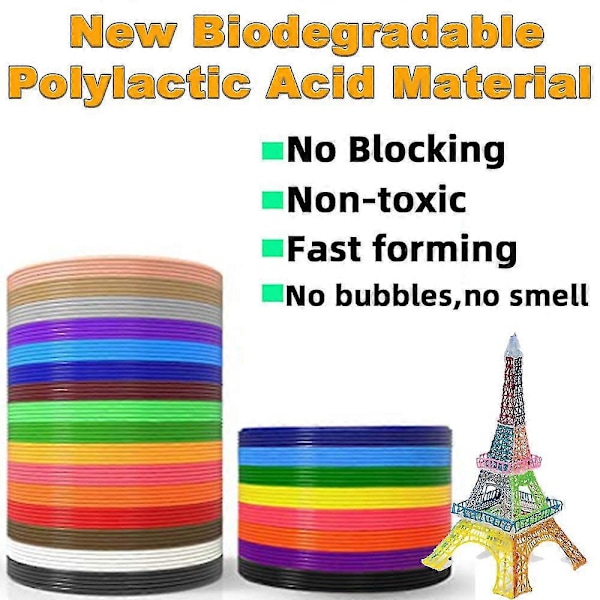 PLA filament til 3D pen printmateriale diameter 1,75 mm ingen lugt sikkerheds plastik refill til 3D printer pen