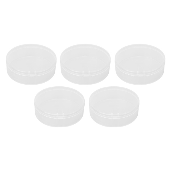 Powder Puff Opbevaringsboks Transparent Multifunktionel Bærbar Makeup Puff Case til Perler Øreringe 5 stk.