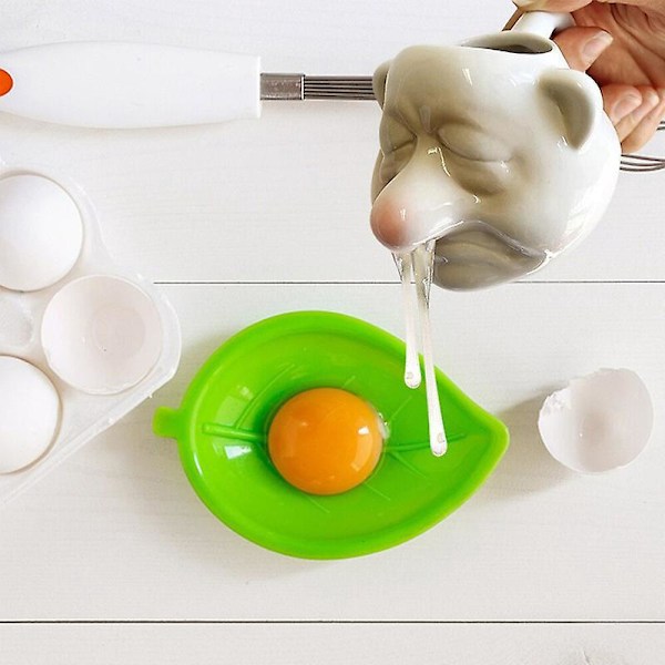 Söt Keramik Äggulaseseparator Rolig Dvärgdesign Perfekt för Matlagning och Bakning Köksredskap
