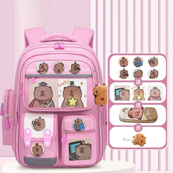 Capybara Character Backpack Student Backpack Large Capacity Bookbag for Daily School Use and Leisure Activities 02 06style 06style 2