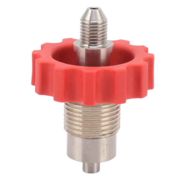 CO2 gasflaske adapter i rustfrit stål, gaspåfyldningsadapter G5/8 til 7/16-20 port, rødt gear