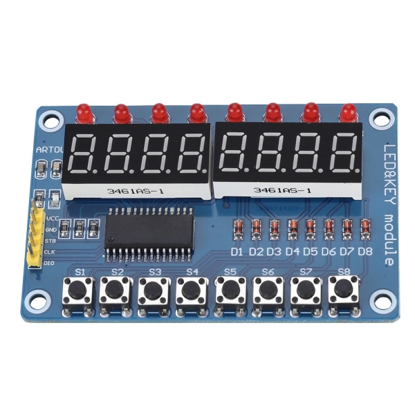 Ny 8-bitars digital LED-nyckel Digital Tube TM1638 Display Modul för Arduino AVR Authentic