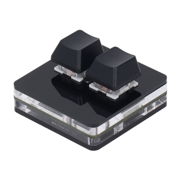 2 Key Gaming Pikanäppäin Ohjelmoitava näppäimistö Type C USB All Black Multifunction kotitoimistoon