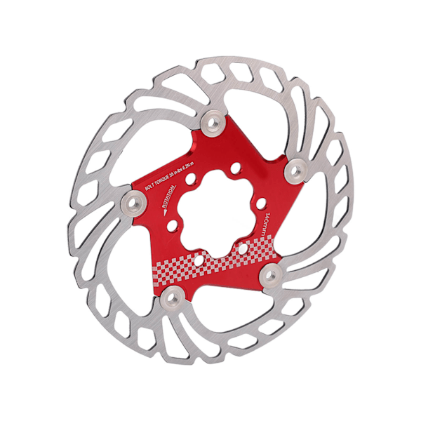Rød flytende spenne design sykkel skivebrems - Stabil og pålitelig sykkelutstyr for sykkelentusiaster 140MM