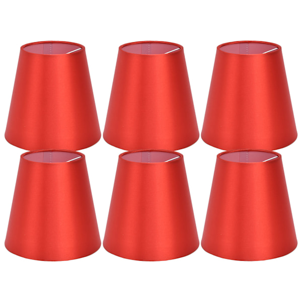 6PCS E14 Lamp Shade Fabric Lampshade Table Lamp Ceiling Lamp Shade for Bedroom Living RoomBright Red PX150