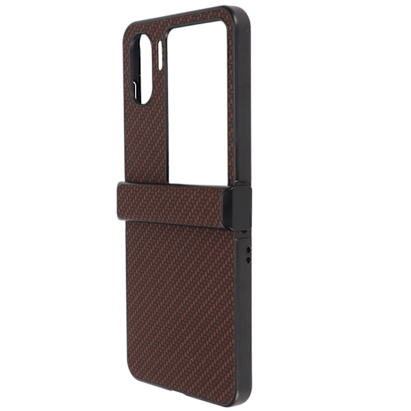 Phone case för OPPO Find N2 Flip Carbon Fiber Texture Fold Mobiltelefon Case Brun