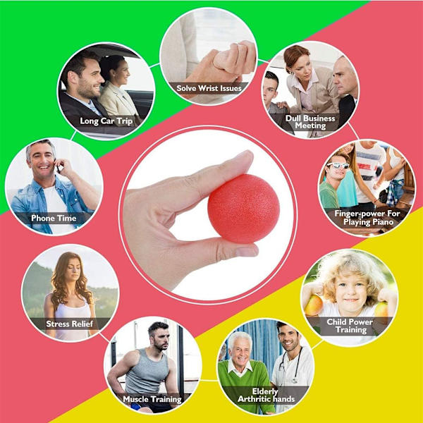 Handträningsbollar, Silikonhandstyrkeboll, Fingerterapi