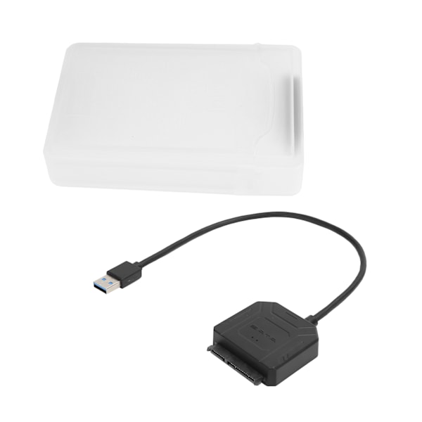SATA USB 3.0-adapter 2,5 tum 3,5 tum SSD HDD hårddisk kabel datortillbehör skyddslåda (vit)