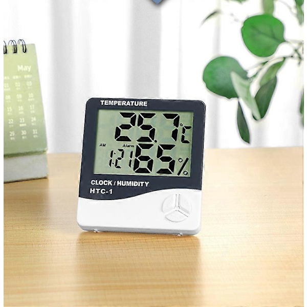 Digital Hygrometer Termometer med Utomhusprob - Stor LCD-skärm - / Omkopplare - Hem/Kontor/Sovrum