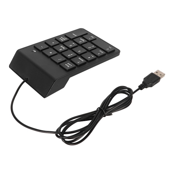 Kablet numerisk tastatur sort USB-tilslutning 18 taster stille plug and play udjævning numerisk tastatur til bankkontorspil