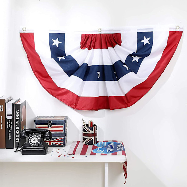 Patriotiska 4 juli-fläktflaggor - Amerikansk US Bunting-flagga