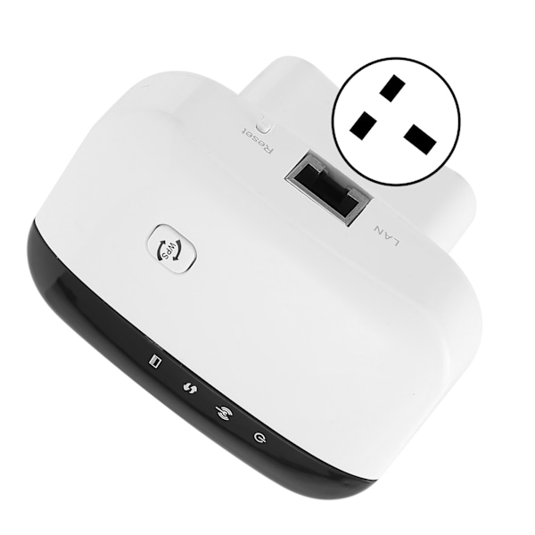 WiFi-repeater, trådløs RJ45-router/AP-tilstand, hotspot-forlænger, signalforstærker, tilbehør, UK-stik