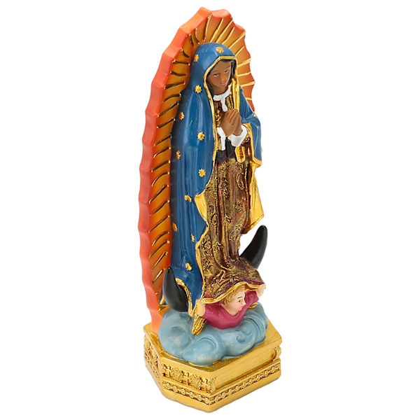 Christian Guadalupe statyett Handmålad Lycka till Jungfru Maria statyer Our Lady of Guadalupe statyett för bordsdekoration