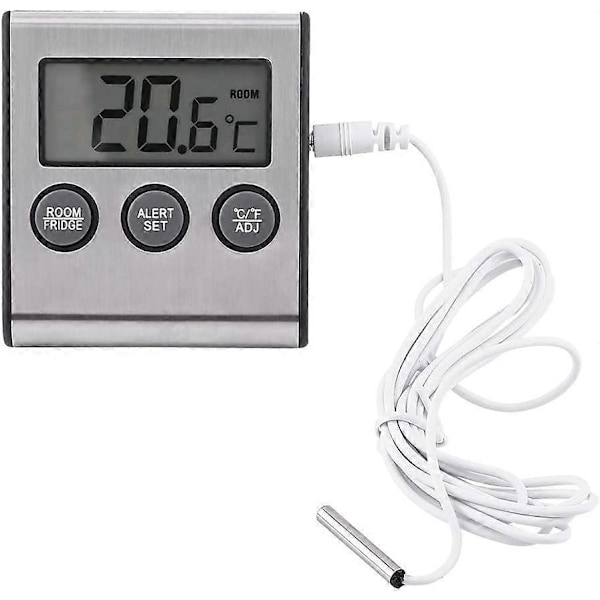 Kjøleskapstermometer, Digitalt LCD-termometer med probe, Kjøleskapstermometer -50 til 70