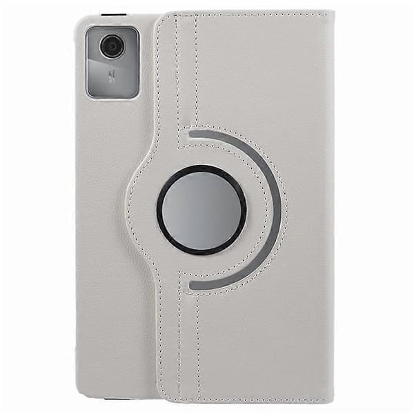 Compatible with Lenovo Tab M11 / Xiaoxin Pad 11 2024 Leather Case Rotating Stand Tablet Case White