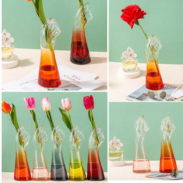 Glas Hand Hållande Vas Dekoration Hand Hållande Vas för Bröllop Gradient
