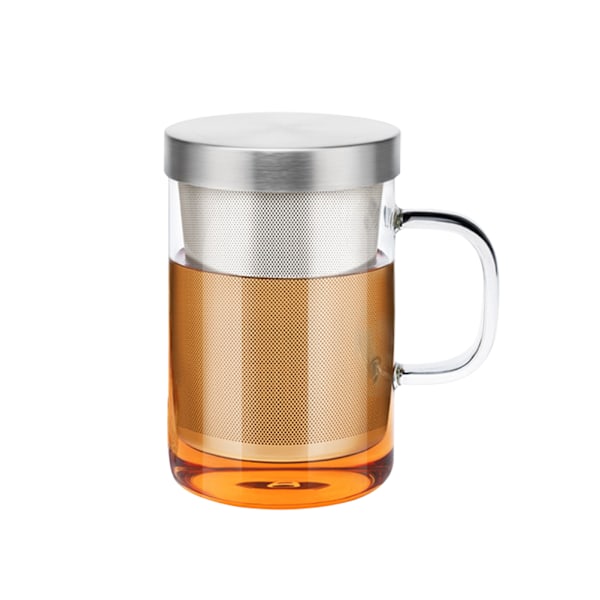 450ml Infuser Glass Tea Cup Borosilicate Glass Tea Cup med filter og lokk