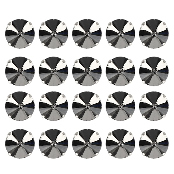 20 st DIY klodiamanter bröllopsklänning retro mode hantverk glas kläder dekorationer 15 mm kokosgrå rund glas klodiamant