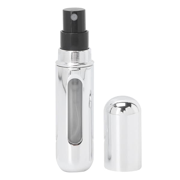 Mini påfyllningsbar parfymatomizerflaska doftpumpfodral kosmetisk sprayflaska 5mlSilver