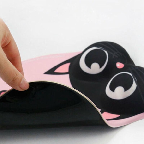 Ergonomisk kattmusmatta med handledsstöd Halksäker spelmatta Rosa gel för PC-spelare 255x213x28mm