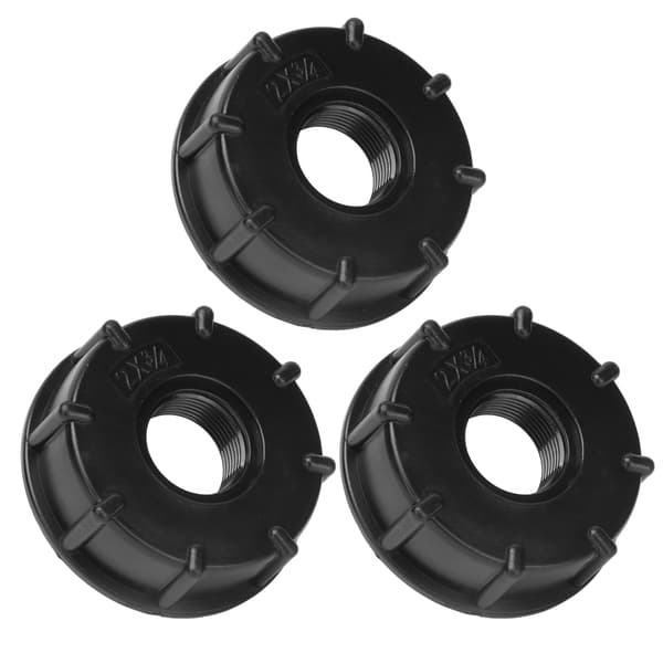 3 stk. IBC-tankforbindelse groft gevindslangeafløbsadapter plastfitting 60 mm indvendig diameter G3/4