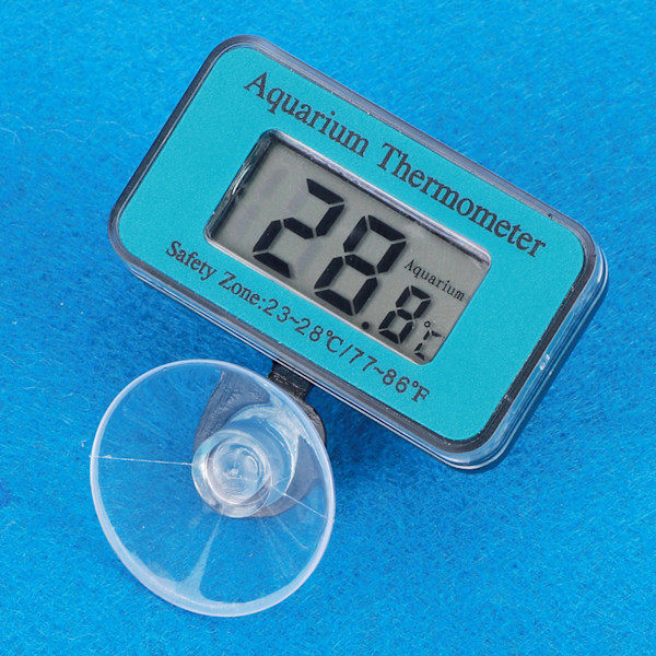 Vattentät digital LCD-termometer temperaturmätare med sugkopp för akvarium nedsänkbara fiskbehållare