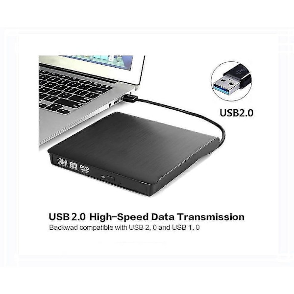 Ulkoinen USB-asema Kannettava poltin CD RW DVD Rom Lukija Kirjoitin Mac Windowsille