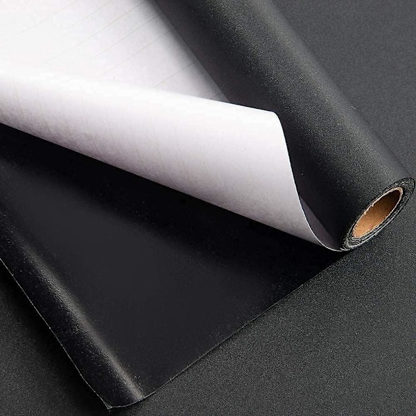 Möbel Självhäftande Papper Svart 40 × 300 cm Självhäftande Tapet Matt Vattentät Dekorativ Vinylfilm Kök Vardagsrum Sovrum