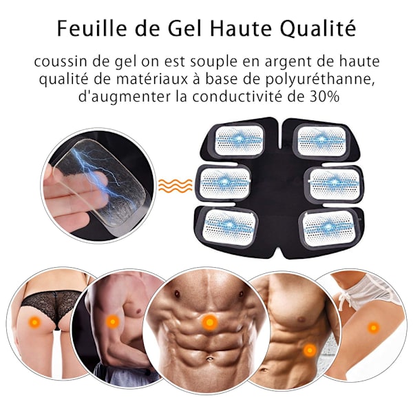 30 st EMS Gel Pads Hydrogel Gel Träning Ersättning Gel Ark för Bukmuskler Elektrostimulator