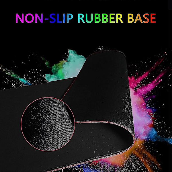 RGB-pelihiirimatto, Laajennettu suuri hiirimatto 14 valaistustilalla, Vedenpitävä ja liukumaton kumipohjainen näppäimistömatto Pehmeä pelimatto Koko 31,5x12 I