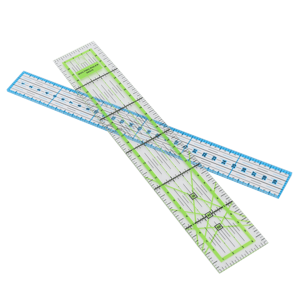 2 stk/sett Mini syskalalinjaler Akrylquilteverktøy med rutenett for måling av tegnesøm
