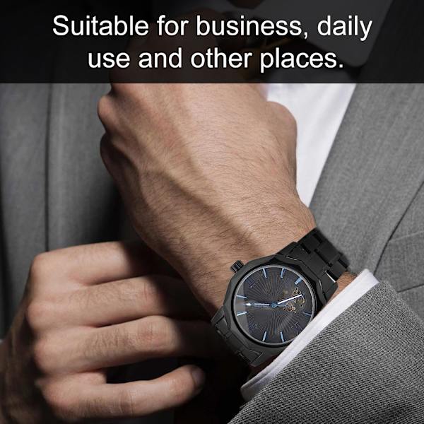 T Winner Men Hollow Out Automatisk Mekanisk Watch Roman Urtavla Steel Strap Armbandsur