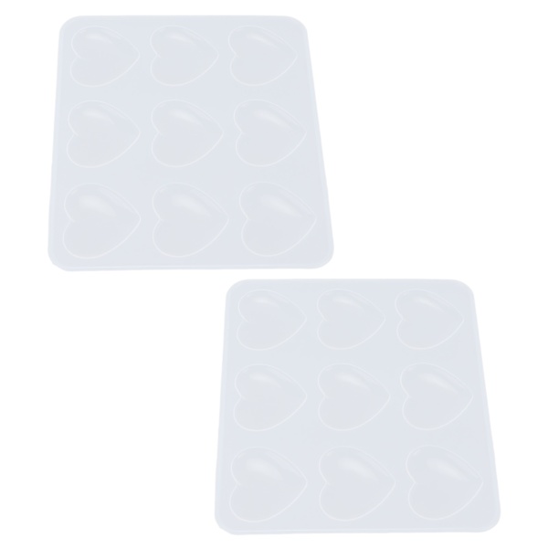 2 stk. silikoneforme 9 hulrum hjerteformede epoxyharpiks dråbelim DIY-dekorationsskimmel