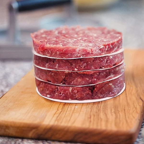 Perfekta hamburgerpapper i pergament - Non-stick, runda pergamentpapper för perfekta hamburgare, cheeseburgare, biffar - vaxpapper, bakpapper