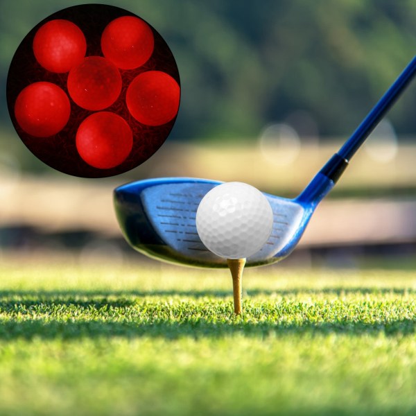 6 STK Syntetisk gummi LED lysende golfbold Lyst Attraktivt til nattræning i dagtimerne Rød