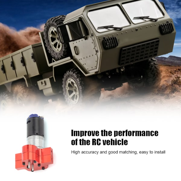 370 motorväxellåda case med kylfläns RC-tillbehör Passar för WPL C14 C24 B14 B24 B16 B36Röd