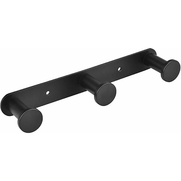 Håndklekrok Håndklekroker Kleskrok Veggkrok Håndklestativ Rustfritt Stål Baderom Veggkrok Bade- og Kjøkkenkroker (Veggmontert, 3 Kroker Svart)