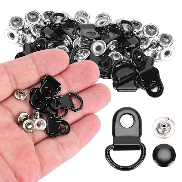 100 set skosnören krok DRing öljett spänne mässing sko läder DIY nitverktyg blank svart 9x22mm