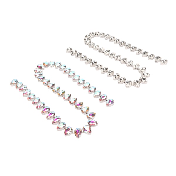 2 stk Rhinestone Trim Anti Fade Antioksidant Kuttbar Rhinestone Strip kjede for Klesveske Sko