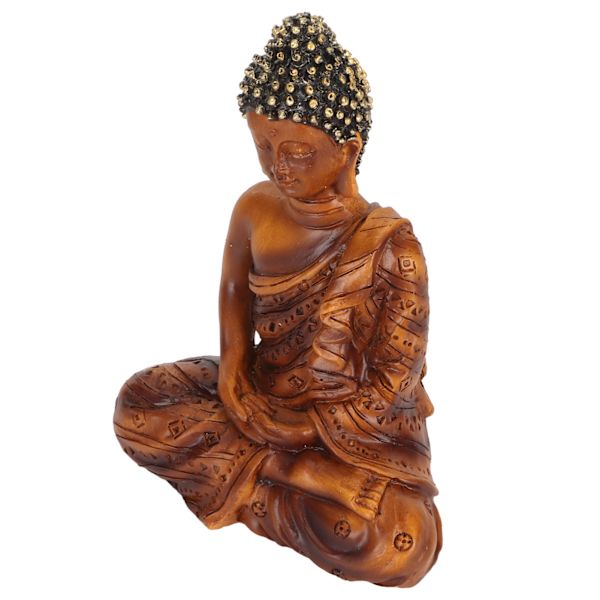 Buddhastaty Lycka till Rikedom Fridfull Vibes Zen Meditation Buddhafigurer Buddha-dekor för kontorshall BS109F 11,8x9,2x5,5cm