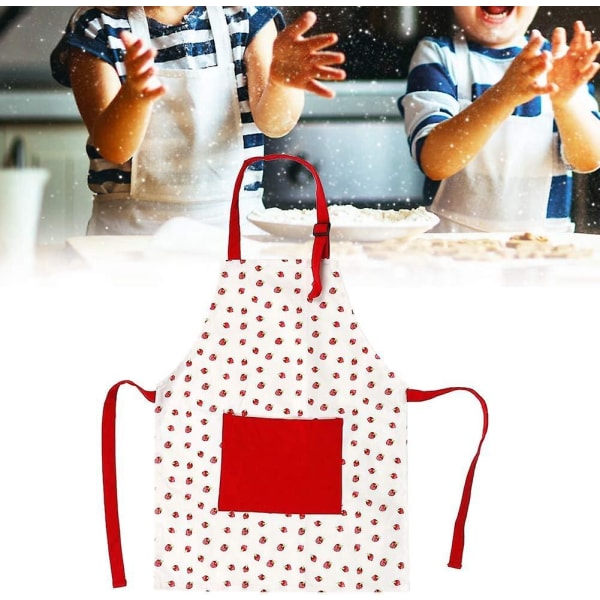 Kockförkläde för barn med fickor för matlagning och bakning, lämplig för pojkar och flickor i åldrarna 3-8