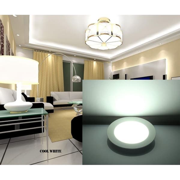 Forsænket LED Loftspot, Kold Hvid 6500K, Loftspanel Lys, Inkluderer Transformere, 9W, Ultratynd Rund Diameter 145mm
